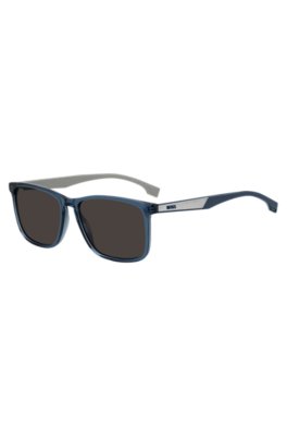 Blue-acetate sunglasses with rubber temples