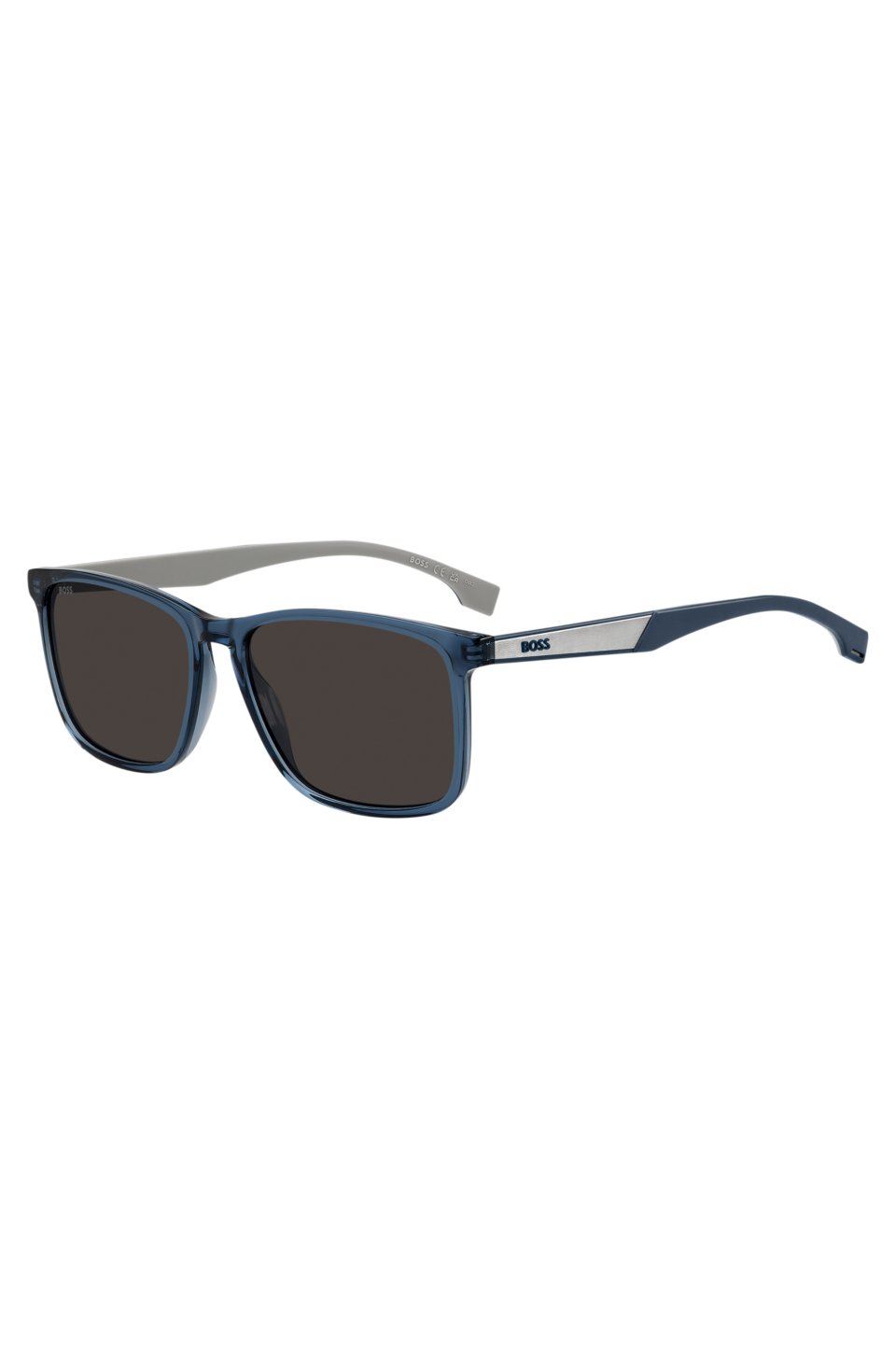 Blue-acetate sunglasses with rubber temples