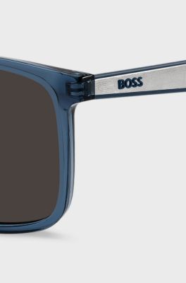 Blue-acetate sunglasses with rubber temples, Blue