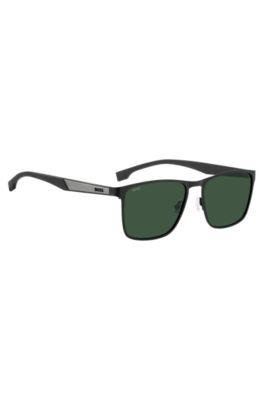 Black sunglasses with rubber temples, Black