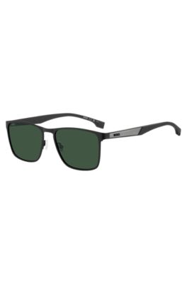 Black sunglasses with rubber temples, Black