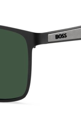 Black sunglasses with rubber temples, Black