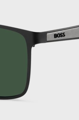 Gafas de sol negras con patillas de goma, Negro