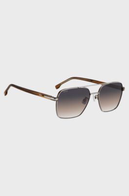 Double-bridge sunglasses with contrast temples, Assorted-Pre-Pack