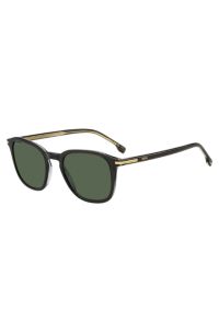 Black-acetate sunglasses with gold-tone trims, Grey