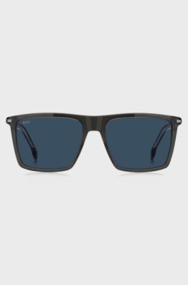 Black-acetate sunglasses with temple stripe, Assorted-Pre-Pack