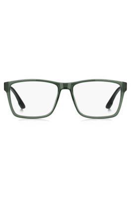 Boss Transparent-green optical frames with logo plaque slipsklämmor herr – bild 2