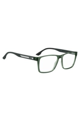 Boss Transparent-green optical frames with logo plaque slipsklämmor herr – bild 3