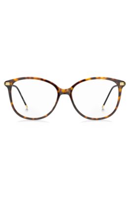 Havana-acetate optical frames with gold-tone temples, Brown