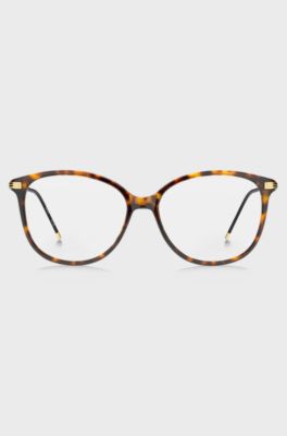 Havana-acetate optical frames with gold-tone temples, Brown