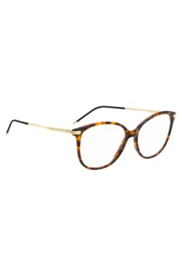 Havana-acetate optical frames with gold-tone temples, Brown