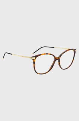 Havana-acetate optical frames with gold-tone temples, Brown