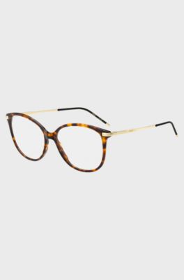 Havana-acetate optical frames with gold-tone temples, Brown