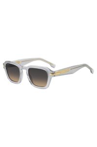Clear-acetate sunglasses with temple stripe, Light Grey