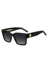 Zonnebril van zwart acetaat met Double B-monogram, Zwart