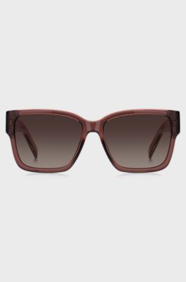 Lunettes de soleil en ac&eacute;tate brun avec monogramme Double B, Lilas
