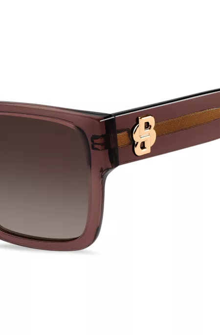 Brown-acetate sunglasses with Double B monogram