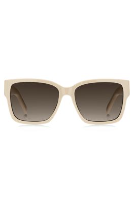 Beige-acetate sunglasses with Double B monogram, Light Beige