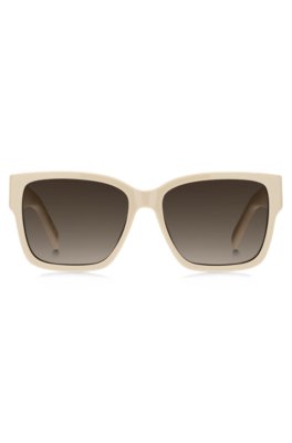 Boss Beige-acetate sunglasses with Double B monogram solglasögon dam – bild 2