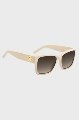 Beige-acetate sunglasses with Double B monogram, Light Beige