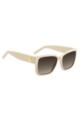 Boss Beige-acetate sunglasses with Double B monogram solglasögon dam – bild 3