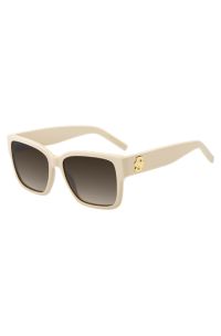 Zonnebril van beige acetaat met Double B-monogram, Lichtbeige