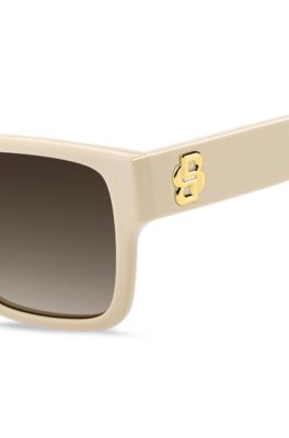 Beige-acetate sunglasses with Double B monogram, Light Beige