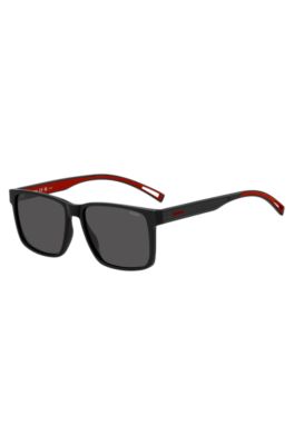 HUGO Eyewear x VCARB black-acetate sunglasses with rubber logo, Black