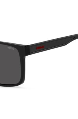 HUGO Eyewear x VCARB black-acetate sunglasses with rubber logo, Black