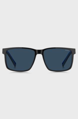 Black-acetate sunglasses with blue trims, Assorted-Pre-Pack