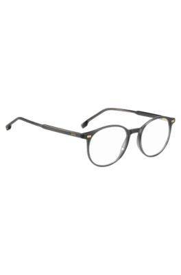 Dark-grey optical frames with gold-tone trims, Grey