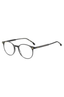 Dark-grey optical frames with gold-tone trims, Grey