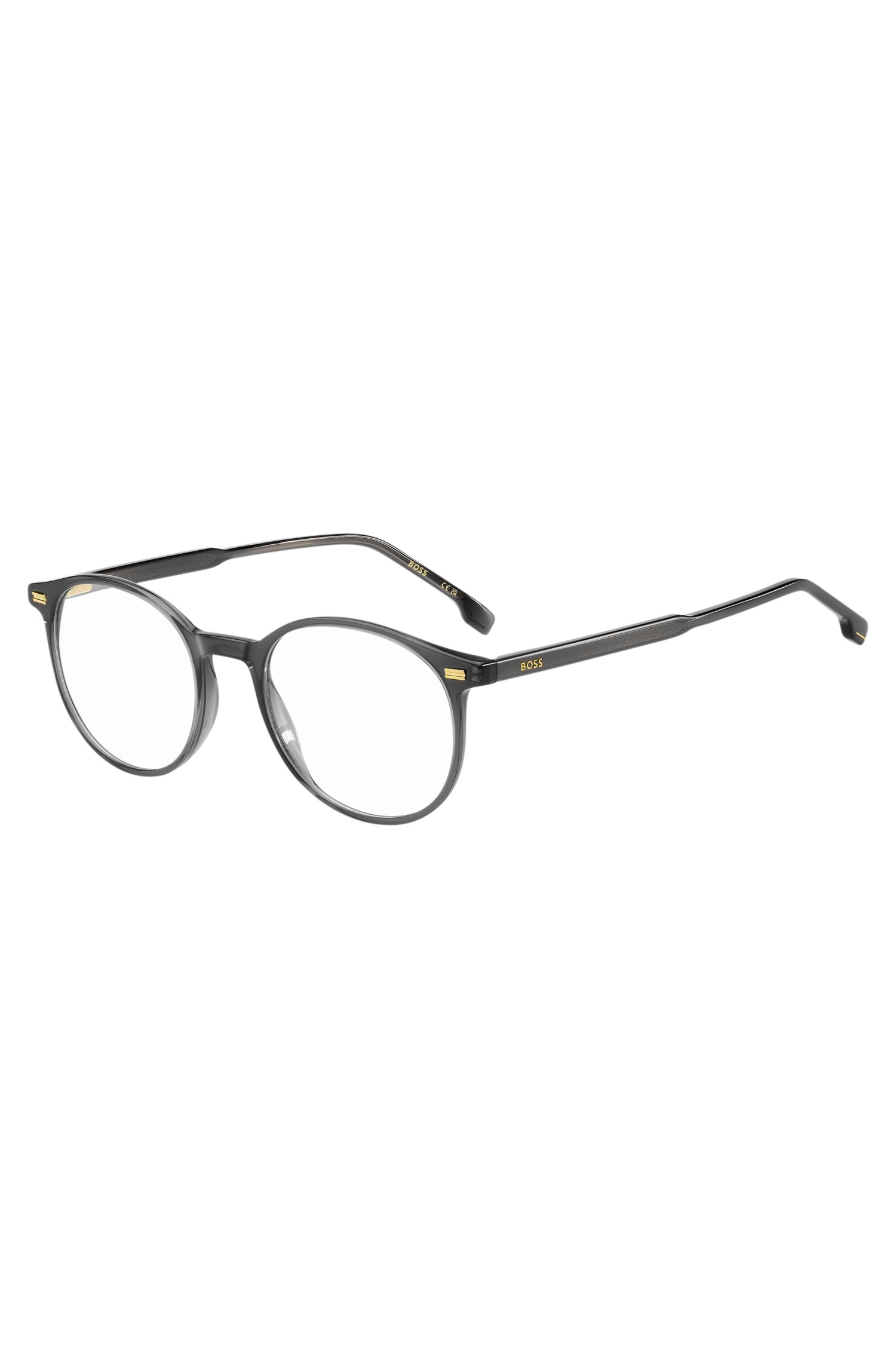 Boss Dark-grey optical frames with gold-tone trims