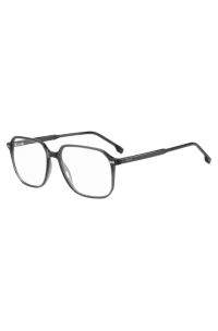 Dark-grey optical frames with silver-tone trims, Grey