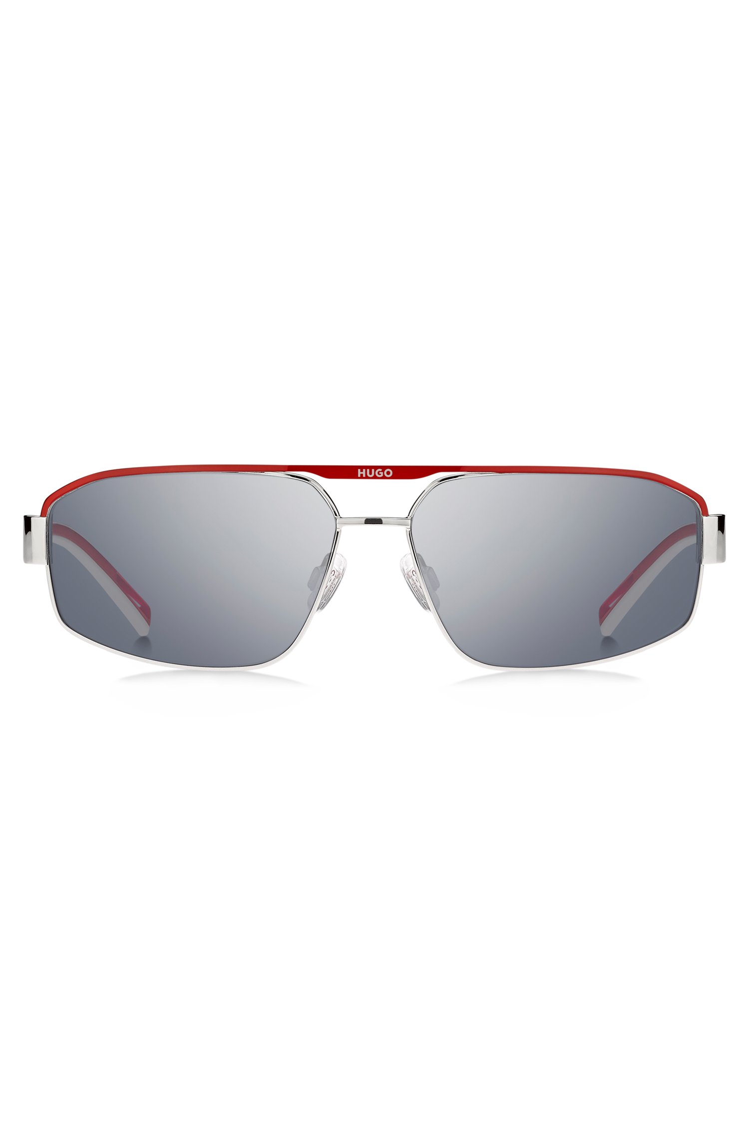 Hugo Eyewear Wrap-style sunglasses in white and red solglasögon herr – bild 2