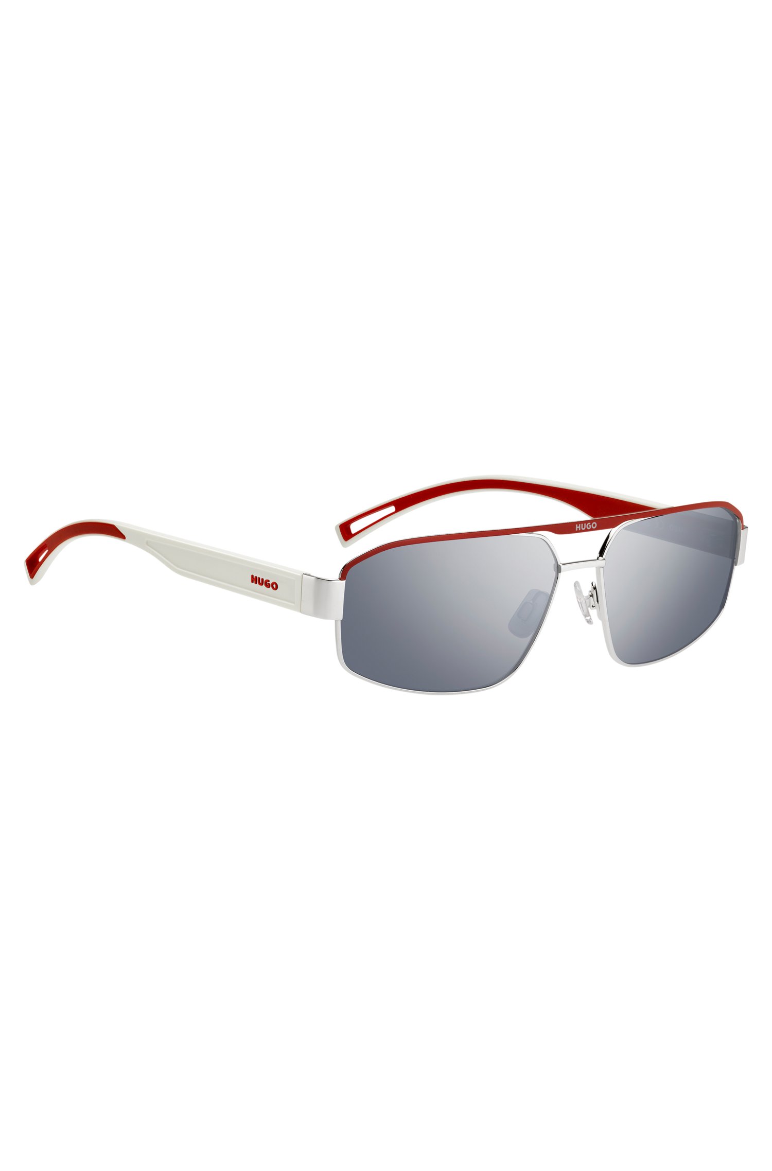 Hugo Eyewear Wrap-style sunglasses in white and red solglasögon herr – bild 3