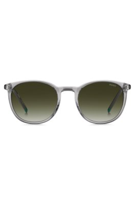 Hugo Transparent-grey sunglasses with green logo övrigt herr – bild 2