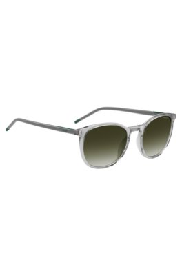 Hugo Transparent-grey sunglasses with green logo övrigt herr – bild 3