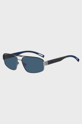 Logo-bridge sunglasses with blue trims, Assorted-Pre-Pack