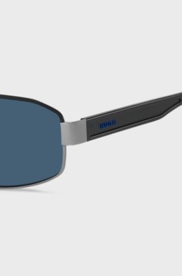 Logo-bridge sunglasses with blue trims, Assorted-Pre-Pack