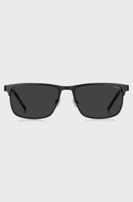 Black sunglasses with rubber logo, Black