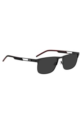 Black sunglasses with rubber logo, Black
