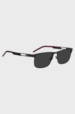 Black sunglasses with rubber logo, Black