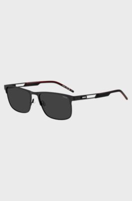 Black sunglasses with rubber logo, Black