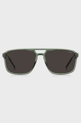 Green-acetate sunglasses with cut-out temples, Assorted-Pre-Pack