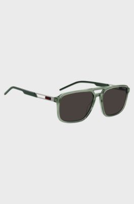 Green-acetate sunglasses with cut-out temples, Assorted-Pre-Pack