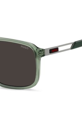 Green-acetate sunglasses with cut-out temples, Assorted-Pre-Pack