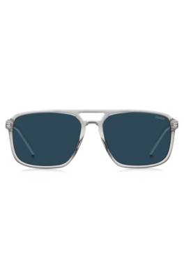 Clear-acetate sunglasses with rubber logo 1