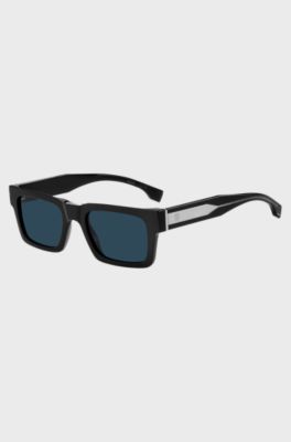 Lunettes de soleil en ac&eacute;tate noir avec double monogramme B, Noir
