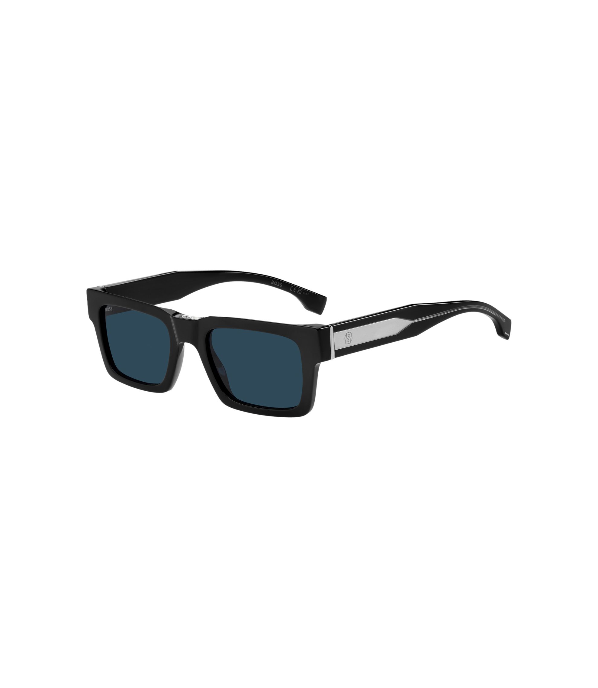 Sonnenbrille aus schwarzem Acetat mit Double-B-Monogramm